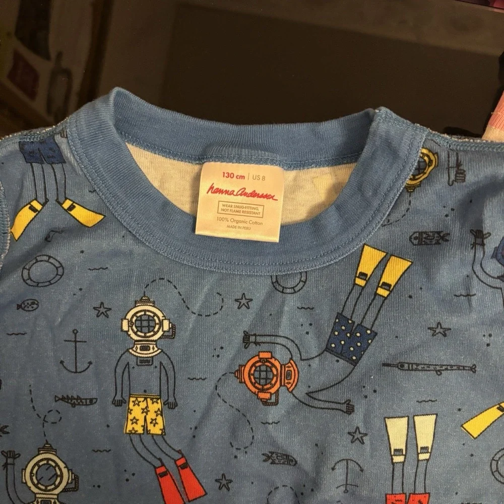 Hanna Andersson Pajama Bundle Striped Graphic 8-14 Shorts Short‎ Sleeve